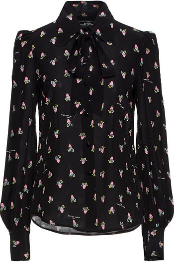 THE MARC JACOBS Pussy-bow floral-print crepe de chine blouse
