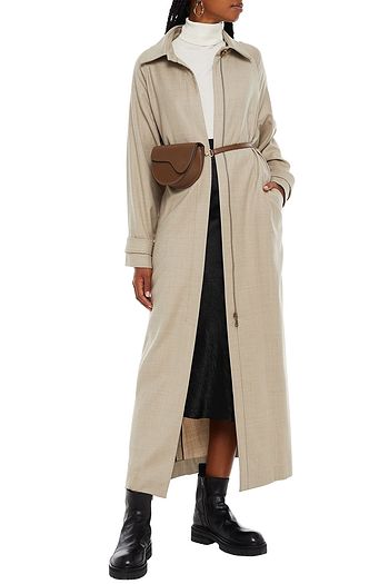 BOUGUESSA Oversized wool-blend twill coat