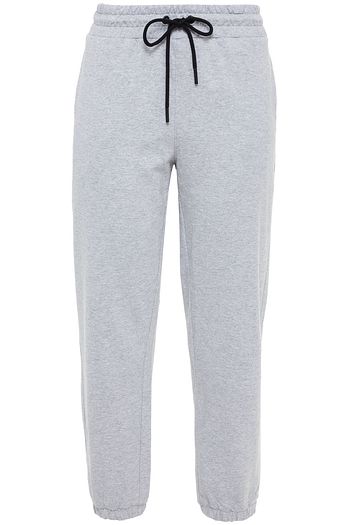 DKNY Embellished mélange French cotton-terry track pants