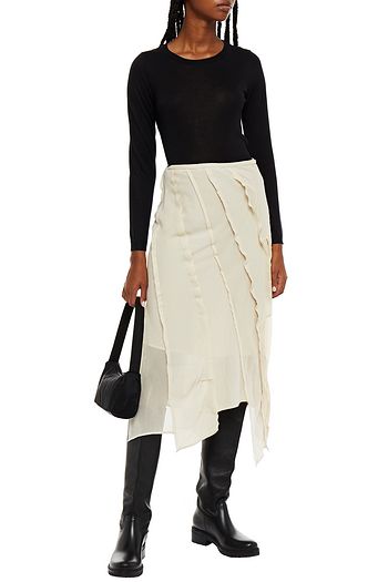 ACNE STUDIOS Plissierter Midirock aus Crêpe de Chine