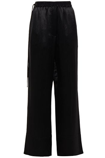 ACNE STUDIOS Hose mit weitem Bein aus Satin in Knitteroptik