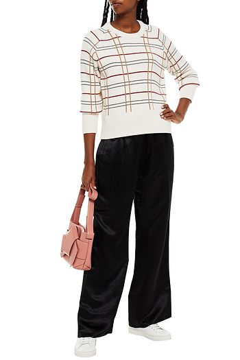 ACNE STUDIOS Hose mit weitem Bein aus Satin in Knitteroptik