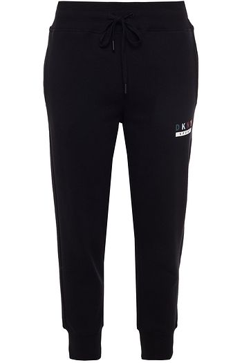 DKNY Printed cotton-fleece track pants