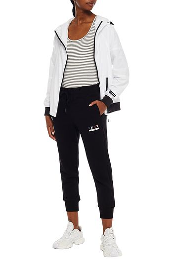 DKNY Printed cotton-fleece track pants