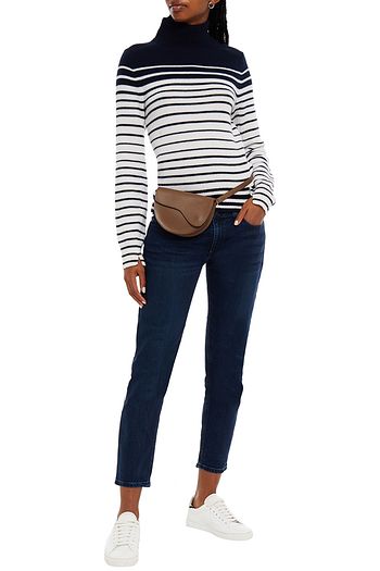RAG & BONE Striped cashmere turtleneck sweater