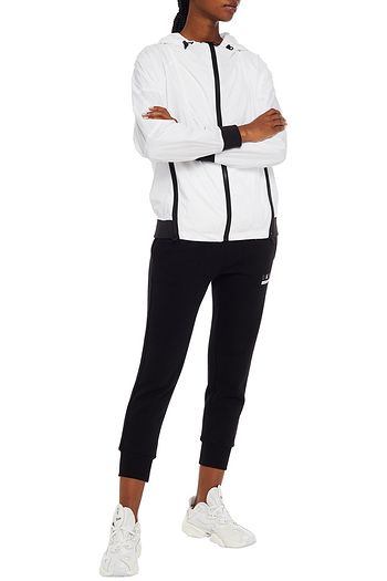 DKNY Perforated shell hooded track jacket