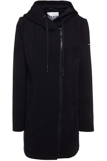 DKNY Cotton-blend jersey hooded track jacket