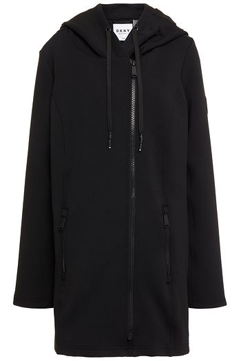 DKNY Embossed stretch-jersey hooded jacket