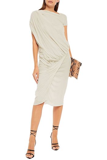 RICK OWENS Draped cotton-jersey dress