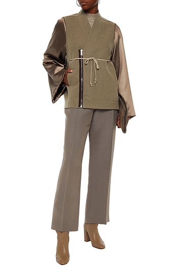 RICK OWENS Satin-paneled wool-blend felt jacket