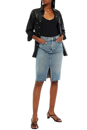 RAG & BONE Faded denim skirt