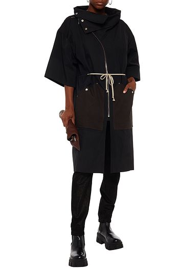 RICK OWENS Draped twill coat