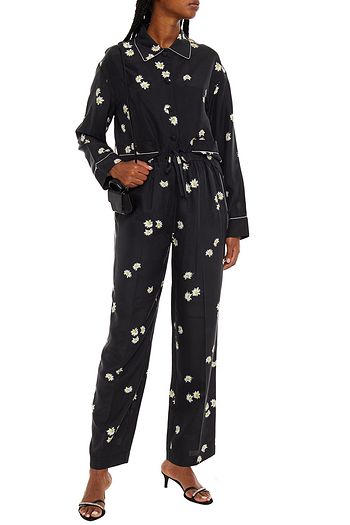 THE MARC JACOBS Floral-print silk-habotai wide-leg pants
