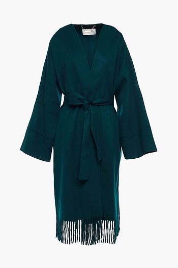 ZIMMERMANN Fringed belted wool-felt coat