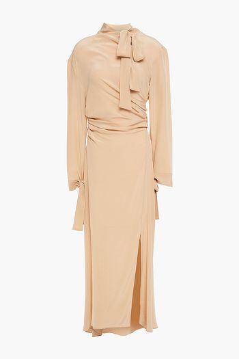 ACNE STUDIOS Drapiertes Midikleid aus Crêpe de Chine aus Seide mit Schluppe