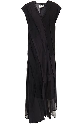 ACNE STUDIOS Asymmetric crepe de chine and georgette midi dress