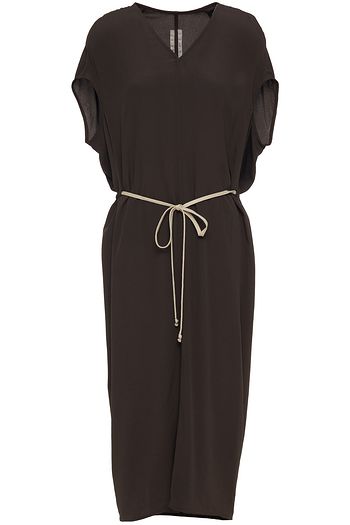 RICK OWENS Gathered crepe de chine midi dress