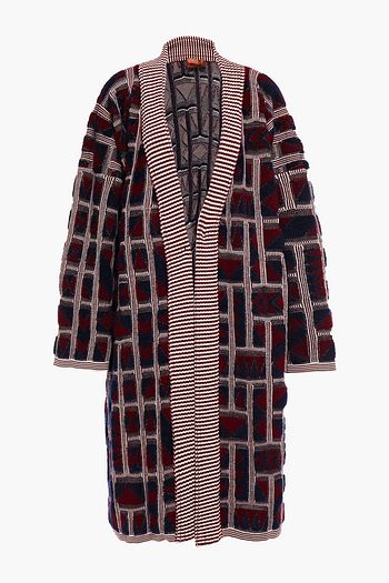 MISSONI Oversized jacquard-knit wool-blend cardigan