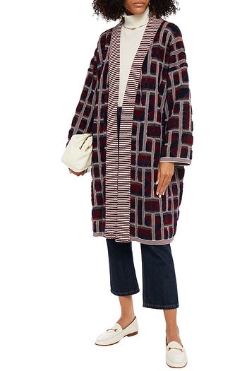 MISSONI Oversized jacquard-knit wool-blend cardigan