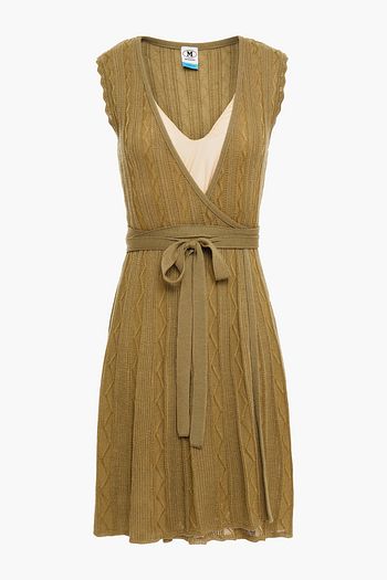 M MISSONI Crochet-knit wool-blend mini wrap dress