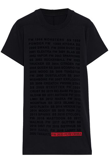 DRKSHDW BY RICK OWENS Level flocked printed cotton-jersey T-shirt