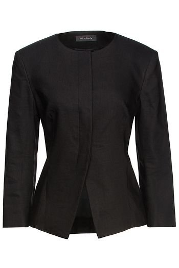 ST. JOHN Linen-blend twill jacket