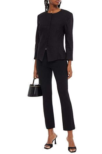 ST. JOHN Linen-blend twill jacket