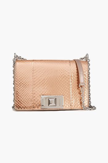 FURLA Mimi metallic ayers and leather shoulder bag