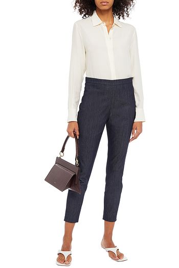 ST. JOHN Cotton-blend slim-leg pants