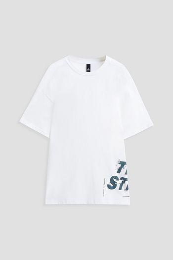 ADIDAS Printed cotton-blend jersey T-shirt