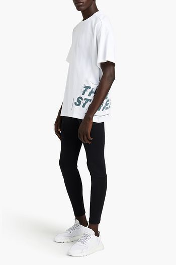 ADIDAS Printed cotton-blend jersey T-shirt