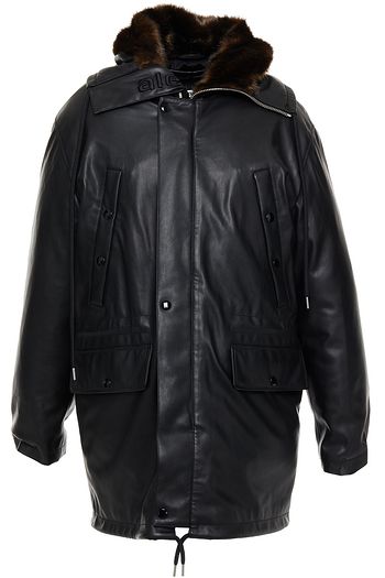 ALEXANDER WANG Faux leather hooded down parka