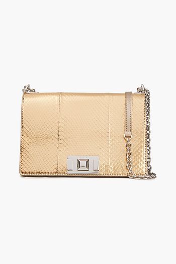 FURLA Mimi leather and metallic ayers shoulder bag