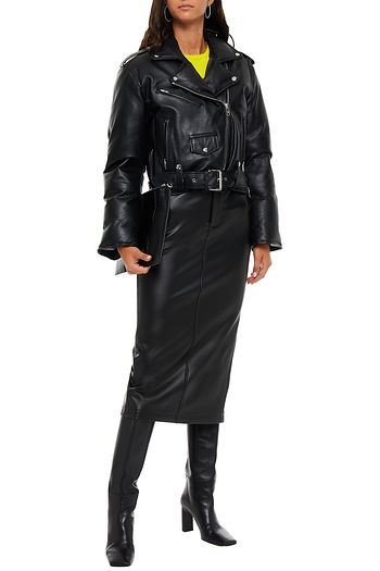 ALEXANDER WANG Leather down biker jacket