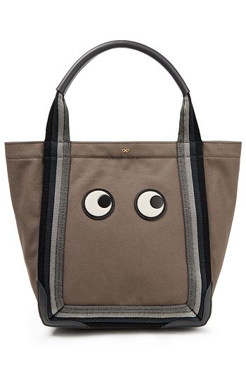 ANYA HINDMARCH Appliquéd striped cotton-canvas tote