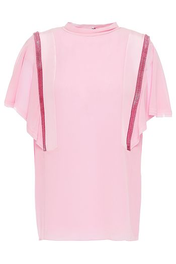 CHLOÉ Crystal-embellished silk-georgette blouse