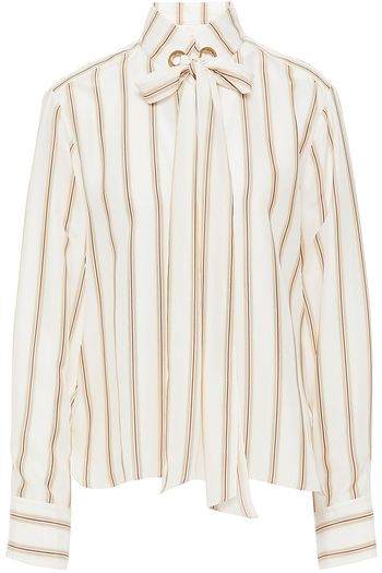 CHLOÉ Tie-neck striped silk blouse