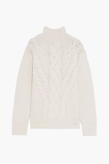 VINCE. Cable-knit wool-blend turtleneck sweater