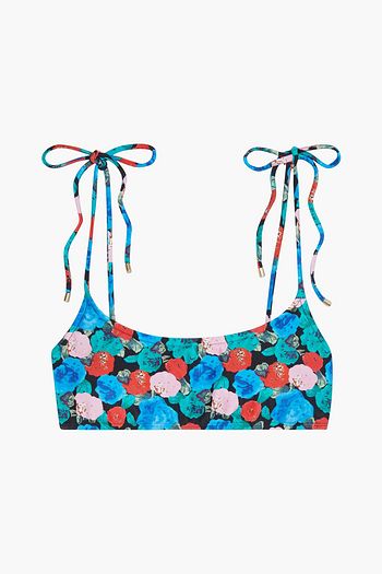 VIX PAULA HERMANNY Bella tie-detailed floral-print bikini top