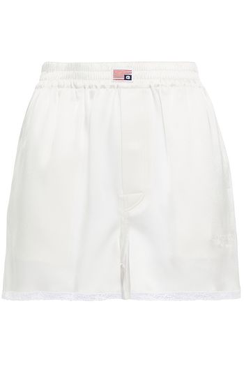 ALEXANDER WANG Lace-trimmed satin shorts