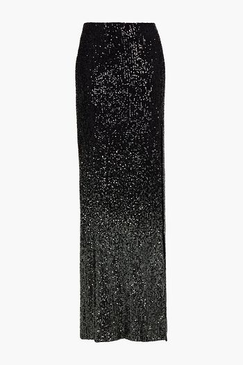 GALVAN LONDON Sequined mesh maxi skirt
