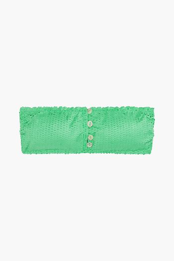 VIX PAULA HERMANNY Scales button-detailed laser-cut bandeau bikini top