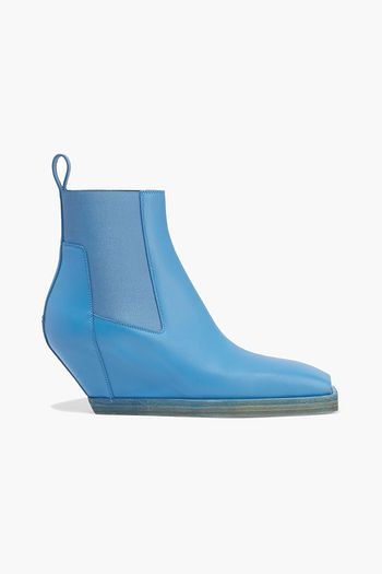 RICK OWENS Leather wedge ankle boots