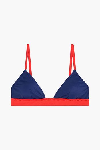 SOLID & STRIPED The Morgan two-tone triangle bikini top