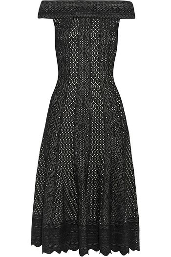 ALEXANDER MCQUEEN Off-the-shoulder jacquard-knit dress