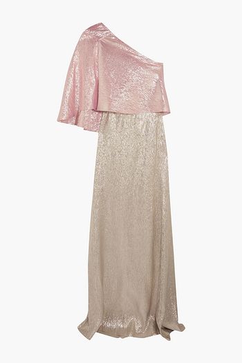 ROLAND MOURET Harrington one-shoulder silk-blend lamé gown