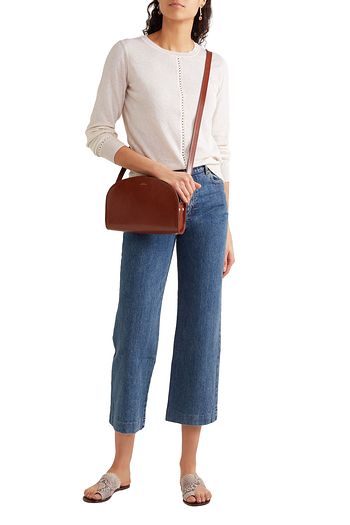A.P.C. Manda lattice-trimmed cotton and linen-blend sweater