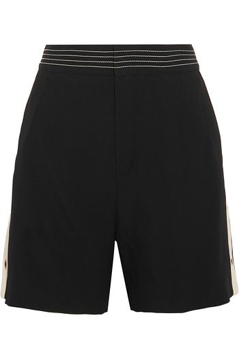 CHLOÉ Canvas-trimmed crepe shorts