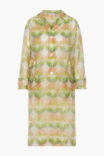 MIU MIU Printed vinyl trench coat