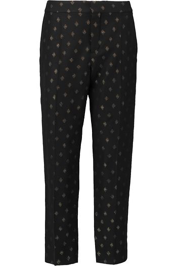 CHLOÉ Cropped metallic jacquard straight-leg pants